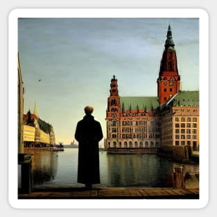 Hamburg in Caspar David Friedrich Style Sticker